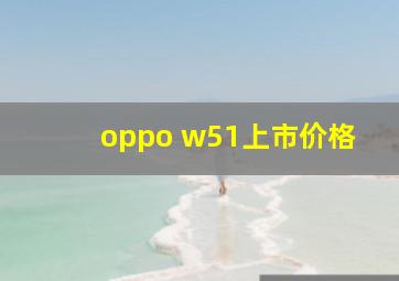 oppo w51上市价格